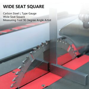Engineer Square Machinist Square Set, 4Pcs High Precision Hardened Steel Square Angle Ruler 90 Degree Wide Base Square Tool Wide Sitting Angle Square L-type Measuring Tool