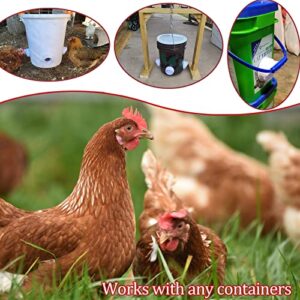 DIY Automatic Chicken Feeder and Waterer Set, 4PCS No-Waste Feeder Port,2 PCS Automatic Waterer Cup, 2 PCS Horizontal Chicken Nipples Waterer