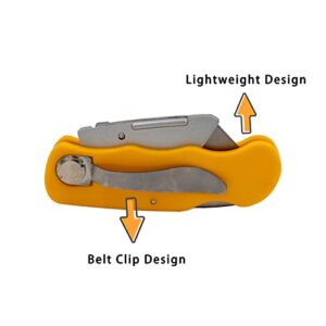 TWOMEM Lightweight Folding Utility Knife Quick Change Blade Box Cutter for Cartons, Cardboard and Boxes Lock-back Mechanism with 5 Extra Blades