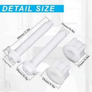 4pcs Universal White Plastic Toilet Seat Hinge Bolt Screw for Top Mount Toilet Seat Hinges