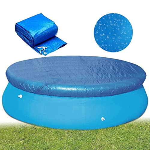 Round Pool Cover, Solar Covers for Above Ground Pools, Dust Pool Cover Protector with Drawstring Design for Round Inflatable Swimming Pools, Hot Tub Dustproof Cover (10FT)