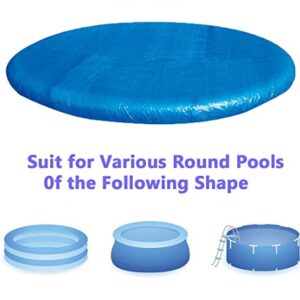 Round Pool Cover, Solar Covers for Above Ground Pools, Dust Pool Cover Protector with Drawstring Design for Round Inflatable Swimming Pools, Hot Tub Dustproof Cover (10FT)