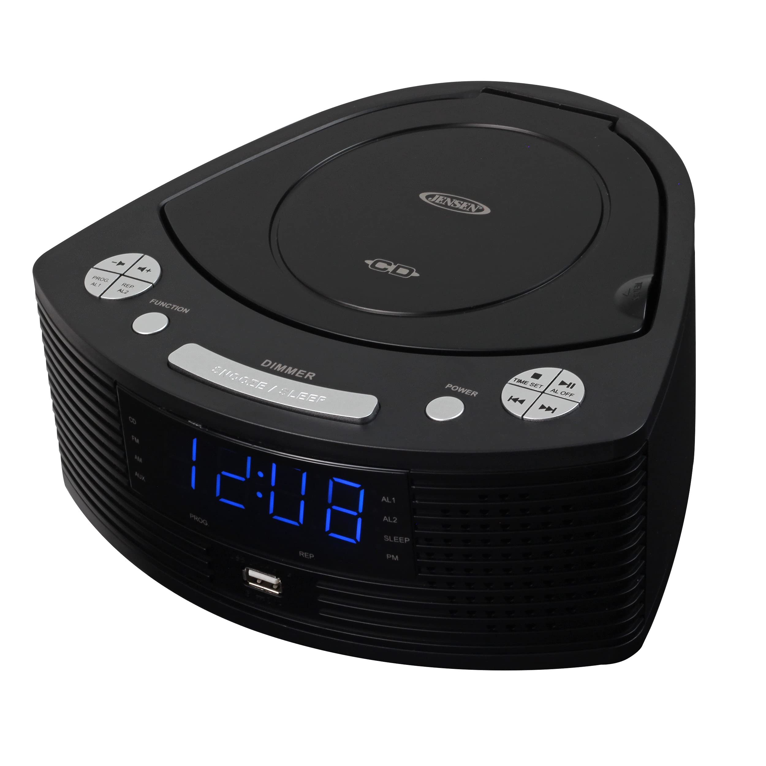 Jensen® Stereo Compact Disc Player with AM/FM Digital Dual Alarm Clock Radio