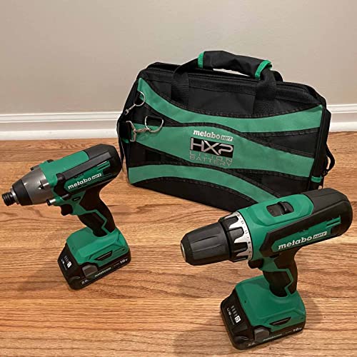 Metabo HPT 18V MultiVolt Hammer Drill and Impact Driver Combo Kit | Cordless | 2-2.0Ah Li-Ion Batteries w/Fuel Gauge | Lifetime Tool Warranty | KC18DFX