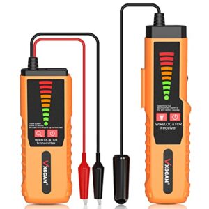 underground wire tracer, vxscan f04 wire locator tone generator kit and probe with earphone cable tester for locating breakage cables irrigation wires (orange)