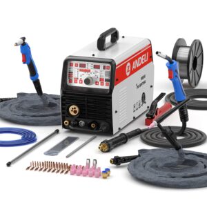 andeli 220v mct-520dpl mig tig cut cold & mma welding and flux welding without gas 5 in 1 multiprocess welder mig welding machine (mig tig cut & mma suit)