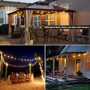 GHUSTAR 150FT Outdoor LED String Lights, G40 Patio Lights with 75pcs Bulbs 1W, Waterproof Shatterproof Dimmable Globe Outside Hanging Lights for Backyard, Cafe & Bistro