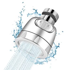 faucet aerator, 2022 kitchen sink faucet sprayer head 360° rotatable, high pressure and anti -splash water saving faucet spray head bubbler for for faucet replacement head, g1/2 connector, 2 modes