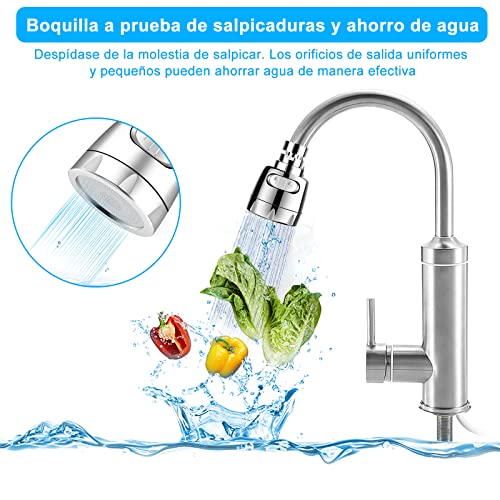 Faucet Aerator, 2022 Kitchen Sink Faucet Sprayer Head 360° Rotatable, High Pressure and Anti -Splash Water Saving Faucet Spray Head Bubbler for for Faucet Replacement Head, G1/2 Connector, 2 Modes