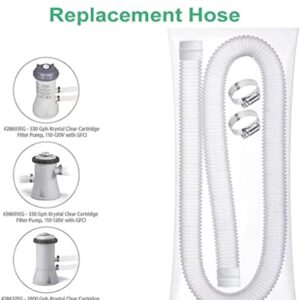 Swimming Pool Replacement Hose,Ground Swimming Pool Replacement Filter Pump Hose,1.25" Diameter 59”Long works with for filter pumps 330GPH,530GPH,1000GPH Compatible(2PCS)