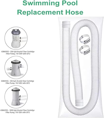 Swimming Pool Replacement Hose,Ground Swimming Pool Replacement Filter Pump Hose,1.25" Diameter 59”Long works with for filter pumps 330GPH,530GPH,1000GPH Compatible(2PCS)