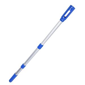 ebtools professional anodized aluminum telescopic swimming pool pole,adjustable 3 piece expandable step-up,for skimmer nets, vacuum heads and brushes, strong grip & lock