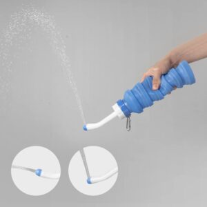 Glavarow Portable Travel Bidet Collapsible & Expandable Handheld Personal Bidet 550ml Perineal Bottle for Postpartum Care/Personal Hygiene Cleaning(Blue)