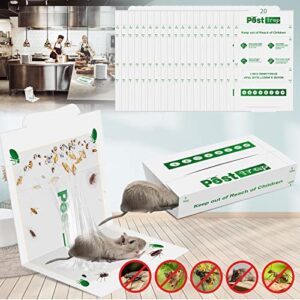 protecker super sticky glue traps bugs mice pest control, mouse traps indoor home no kill safe pets strong enough,insect snap trap sticky indoor glue boards easy to use around the house,20pcs