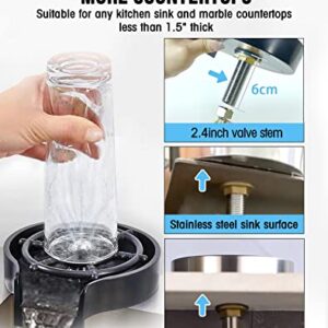 Glass Rinser for Kitchen Sink, Automatic Cup Washer, 10 Water Spraying Holes Bottle Washer, Kitchen Sink Cup Cleaner Accessories