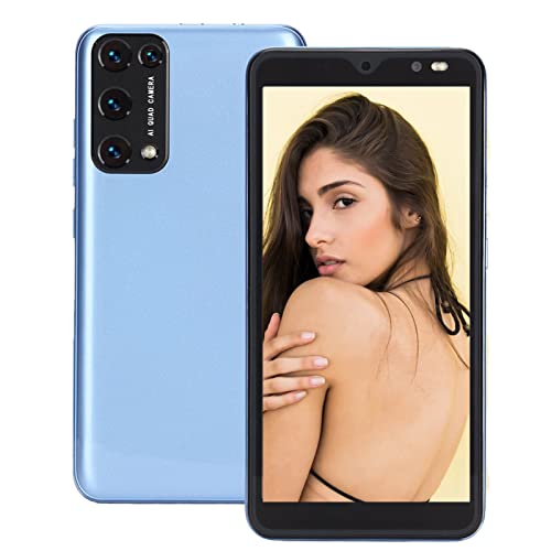 CUIFATI Rino8 Pro Unlocked Andriod Smartphone, 5.45 Inch HD Screen Smart Phone, 512MB+4GB, Dual SIM, 128GB of Expandable Storage, Ultra Thin Face Recognition Cell Phone for Android 4.4.2(Blue)