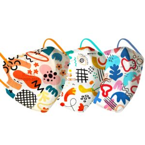 kids kn95 face mask, 30 pack kn95 mask for kids 5 layers face mask with elastic ear loop, multicolor disposable face masks respirator protection for boys girls