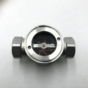 1/2" 3/4" 1" 1-1/4" 1.5" 2" bsp stainless steel 304 sight water flow indicator with concentric ptfe impeller (3/4" dn20)