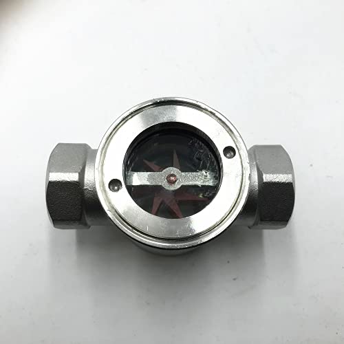 1/2" 3/4" 1" 1-1/4" 1.5" 2" BSP Stainless Steel 304 Sight Water Flow Indicator With Concentric PTFE Impeller (3/4" DN20)