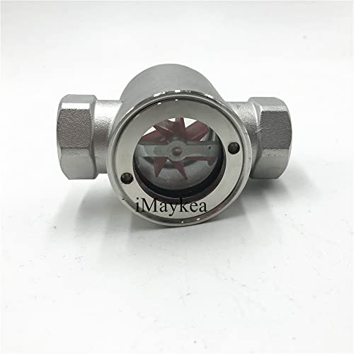 1/2" 3/4" 1" 1-1/4" 1.5" 2" BSP Stainless Steel 304 Sight Water Flow Indicator With Concentric PTFE Impeller (3/4" DN20)