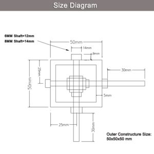 PGFUN 20:1 Right Angle Worm Gearbox 90° Angle Drive Steering Gear Reducer 20T Reduction Gearbox Simple Mechanical DIY Module with 6/8mm Shaft (6mm)