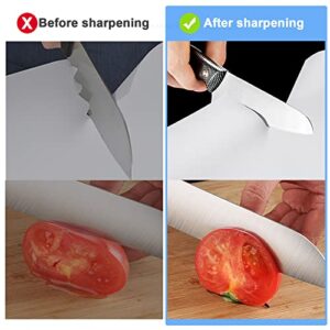 Sharpening Stone Whetstone Set, Knife Sharpening Stone Kit 4 Side Grit 400/1000 3000/8000, Professional Whetstone Knife Sharpener Includes Bamboo Base, Flattening Stone, Leather Strop & Angle Guide