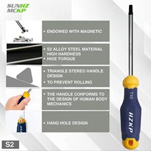 SUNHZMCKP 12-Piece Magnetic Torx Screwdrivers Set, S2 Alloy Steel, T5-T40 Star Screwdrivers Set, Professional Grade Repair Tools