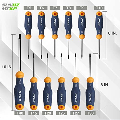 SUNHZMCKP 12-Piece Magnetic Torx Screwdrivers Set, S2 Alloy Steel, T5-T40 Star Screwdrivers Set, Professional Grade Repair Tools