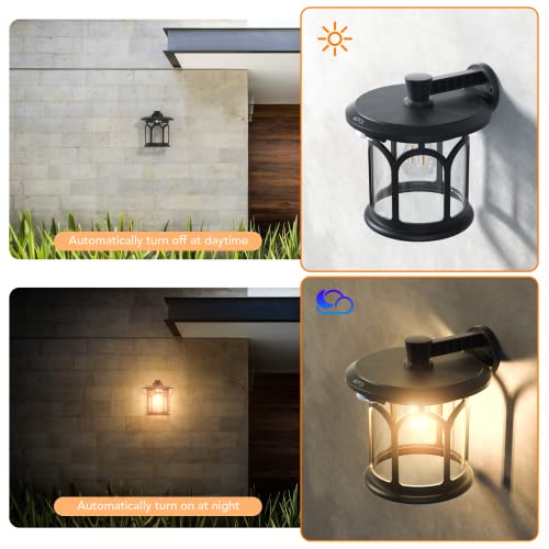 Solar Wall Lights Outdoor 2 Pack, AGPTEK Motion Sensor Solar Lights with 3 Lighting Modes, Dusk to Dawn Wall Lanterns Waterproof Solar Lantern Sconce Lights for Patio, Porch, Garage, Barn, Garden