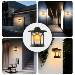 Solar Wall Lights Outdoor 2 Pack, AGPTEK Motion Sensor Solar Lights with 3 Lighting Modes, Dusk to Dawn Wall Lanterns Waterproof Solar Lantern Sconce Lights for Patio, Porch, Garage, Barn, Garden