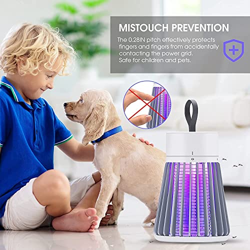 Bug Zapper, Mosquito Zapper Indoor Outdoor, UV Light Mosquito Killer USB Rechargeable Mosquito Trap Portable Fly Zapper with Hanging Hoop, Mosquito Repellent Outdoor Patio, Backyard, Garden, Camping