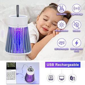 Bug Zapper, Mosquito Zapper Indoor Outdoor, UV Light Mosquito Killer USB Rechargeable Mosquito Trap Portable Fly Zapper with Hanging Hoop, Mosquito Repellent Outdoor Patio, Backyard, Garden, Camping