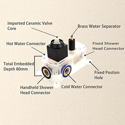 Ackwave Shower Faucet Matte Black Shower System with 8 Inches Rain Shower Head and Handheld Spray Bathroom Luxury Rain Shower Faucet Set Complete Wall Mounted