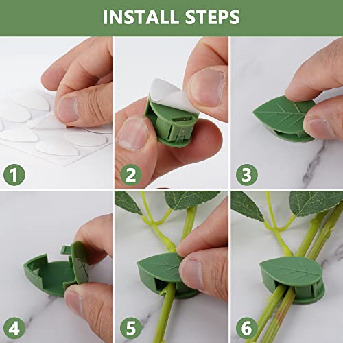 Greastar 30pcs Plant Clips,Plant Clips for Climbing Plants,Plant Climbing Wall Fixture Clips Support Vines and Wires to Hang on Wall, Leaf Shaped Holder for Home Decoration and Organizing