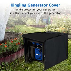 Kingling Generator Cover - Generator Covers Heavy Duty 600D Waterproof for Most 5000-10000 Watt Universal Generator Covers - 32”L x 24”W x 24”H