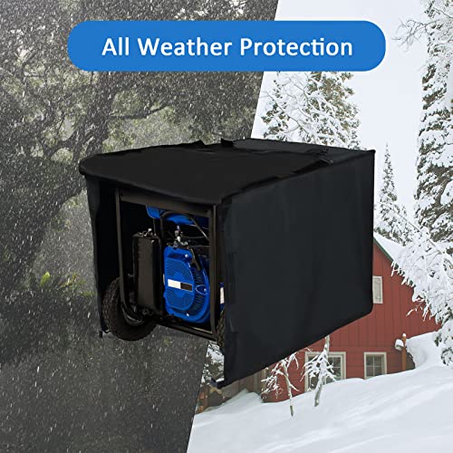 Kingling Generator Cover - Generator Covers Heavy Duty 600D Waterproof for Most 5000-10000 Watt Universal Generator Covers - 32”L x 24”W x 24”H