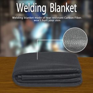 WISAUTO High Temp Felt Carbon Fiber Welding Blankets Black High Heat Flame Resistant Fabric PlumberPad for Soldering with Copper Ring 18X24inch