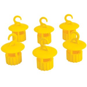 set of 6 bottletop wasp traps – convert any 2 liter bottle into outdoor wasp trap - reusable, hanging, non-toxic