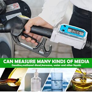 Turbine Flow Meter,Electronic Digital LCD Display Flow-Meter with NPT Counter Gas Oil Fuel Flowmeter for Measure Diesel Kerosene Gasoline