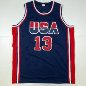 Autographed/Signed Chris Mullin 1992 Dream Team USA Olympics Blue Basketball Jersey JSA COA