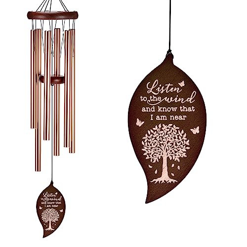 Sympathy Wind Chimes with Engraved Tree of Life, 32" Memorial Wind Chimes for Loss of a Loved One Prime,Memorial/Sympathy/Remembrance Gifts,Wind Chimes for Outside Garden & Home Decor