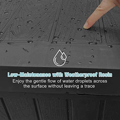 120 Gallon Large Patio Storage Box Deck Boxes Outdoor Waterproof Patio Cushion Storage Outside Container for Pool Towel, Garden Tools, Toys, Grey