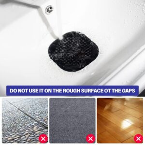 Drain Hair Catcher,Square Drain Cover for Shower Silicone Hair Stopper with Suction Cups Easy to Install and Clean Suit for Bathroom,Bathtub,Kitchen 2 Pack(Black)