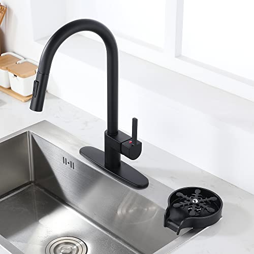 FROPO Kitchen Sink Glass Rinser Black Kitchen Bottle Washer Cup Cleaner for Kitchen Sink - Bar Glass Washer for Baby Bottle, Kitchen Cups, Kitchen Sink Automatic Flushing Device