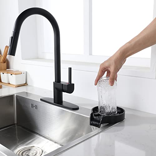 FROPO Kitchen Sink Glass Rinser Black Kitchen Bottle Washer Cup Cleaner for Kitchen Sink - Bar Glass Washer for Baby Bottle, Kitchen Cups, Kitchen Sink Automatic Flushing Device