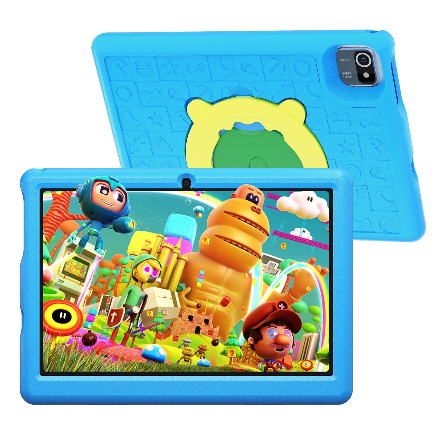 HotLight Kids Tablet, 10 inch Tablet for Kids with Parental Control, Android 12 Tablet Quad-core, 2GB RAM+32GB ROM, 5000mAh, Dual Camera, WiFi Tablet with Case Blue