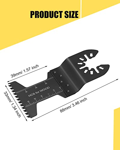 60pcs Oscillating Saw Blades, 2023 Upgrade Efficient Oscillating Blades, Japanese Long Teeth, Quick Release Multi Tool Blades Kits for Plastics, Universal Multitool Blades Wood Fit Almost All Model