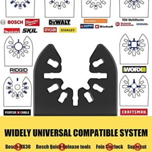 60pcs Oscillating Saw Blades, 2023 Upgrade Efficient Oscillating Blades, Japanese Long Teeth, Quick Release Multi Tool Blades Kits for Plastics, Universal Multitool Blades Wood Fit Almost All Model