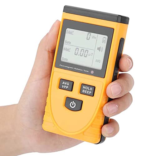 LIZHOUMIL EMF Meters Radiation Detector, Handheld Digital Electromagnetic Field Radiation Detector with Sound and Light Alarm for Home Office Work Outdoors