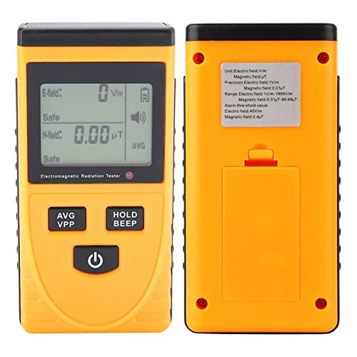 LIZHOUMIL EMF Meters Radiation Detector, Handheld Digital Electromagnetic Field Radiation Detector with Sound and Light Alarm for Home Office Work Outdoors